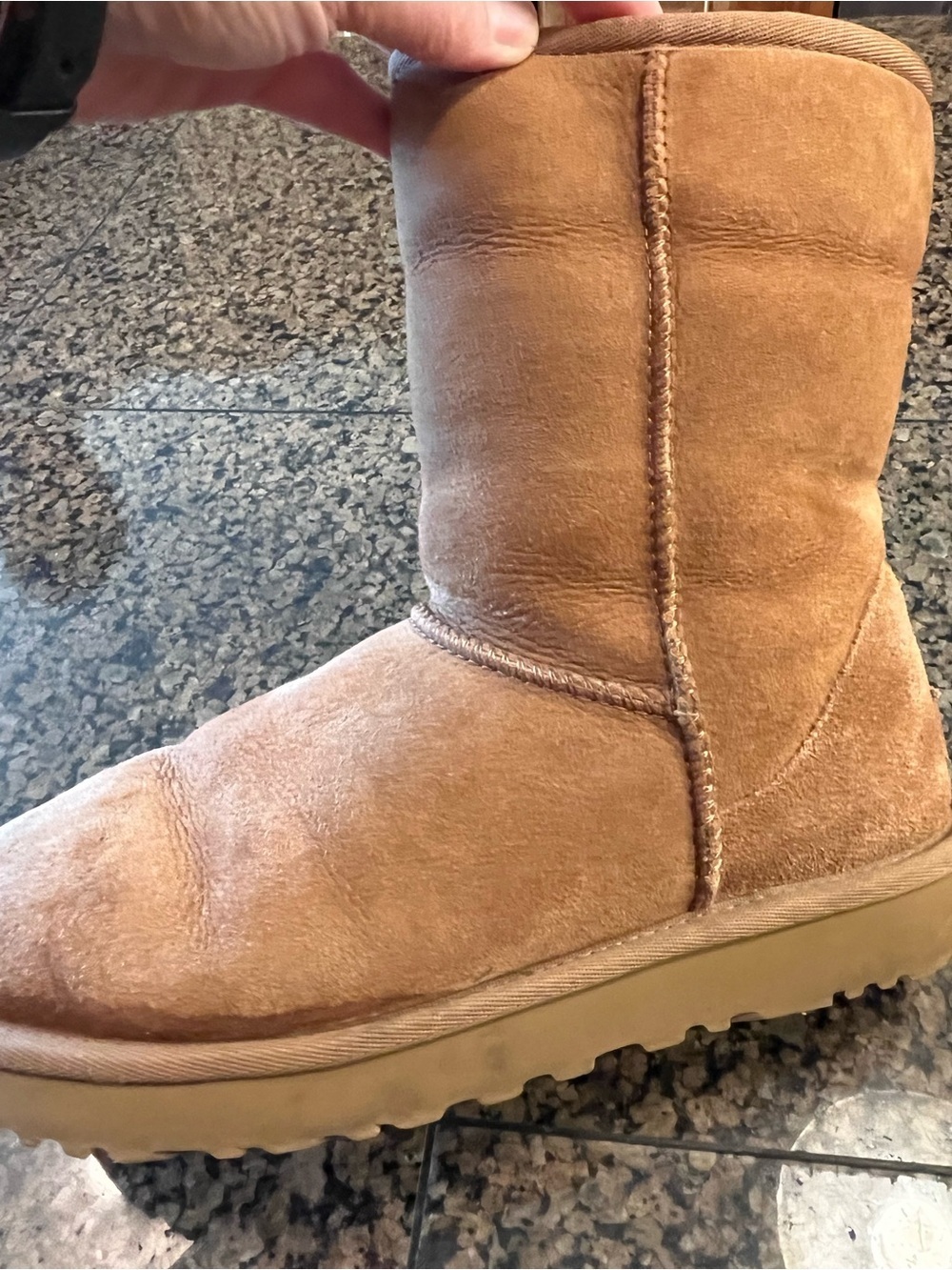 UGG ONE NEAR NEW LEFT SHOE SZ 8 ONLY Chestnut Brown Shearling Lined Footwear - Picture 4 of 6